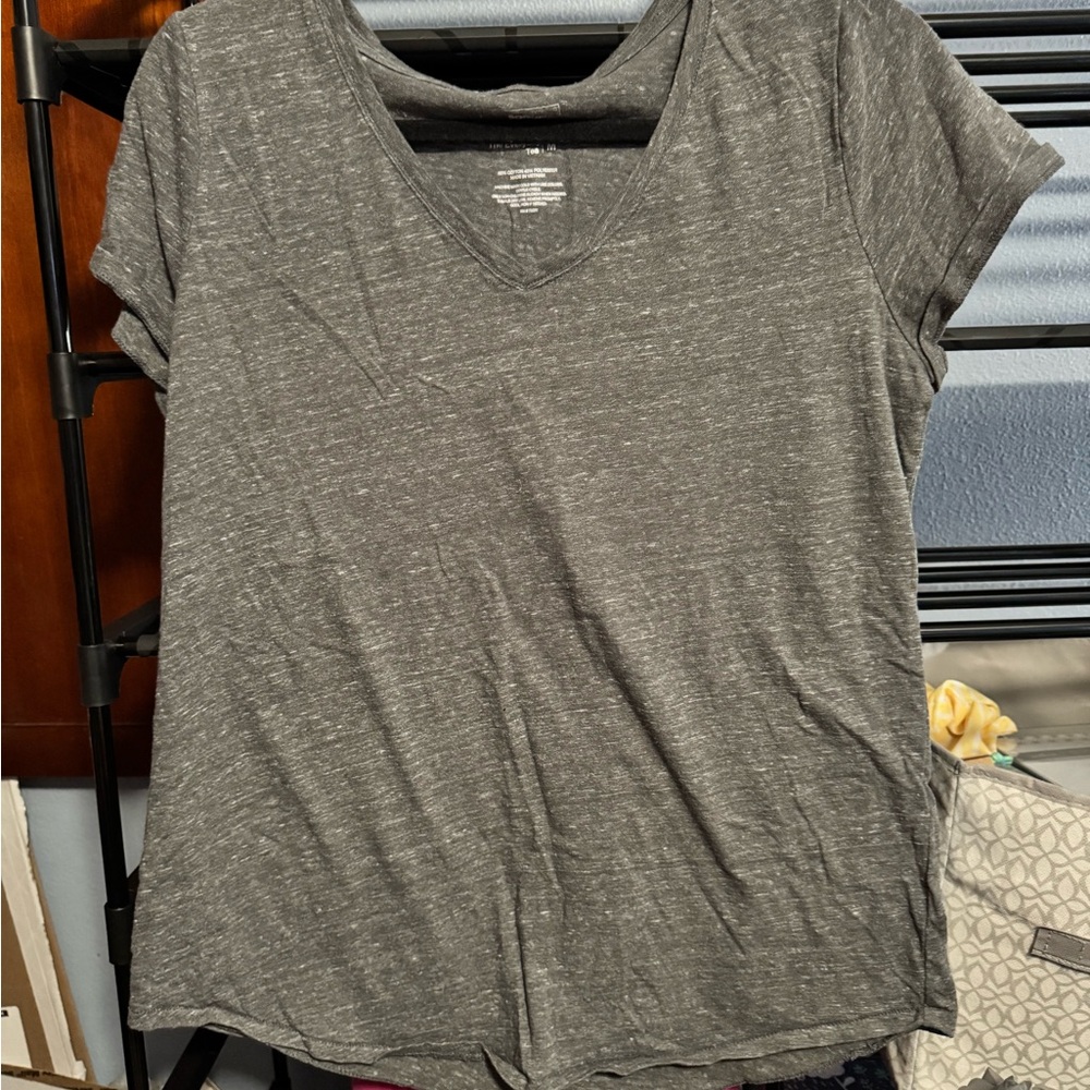 Sonoma Charcoal V-Neck Short Sleeve Top